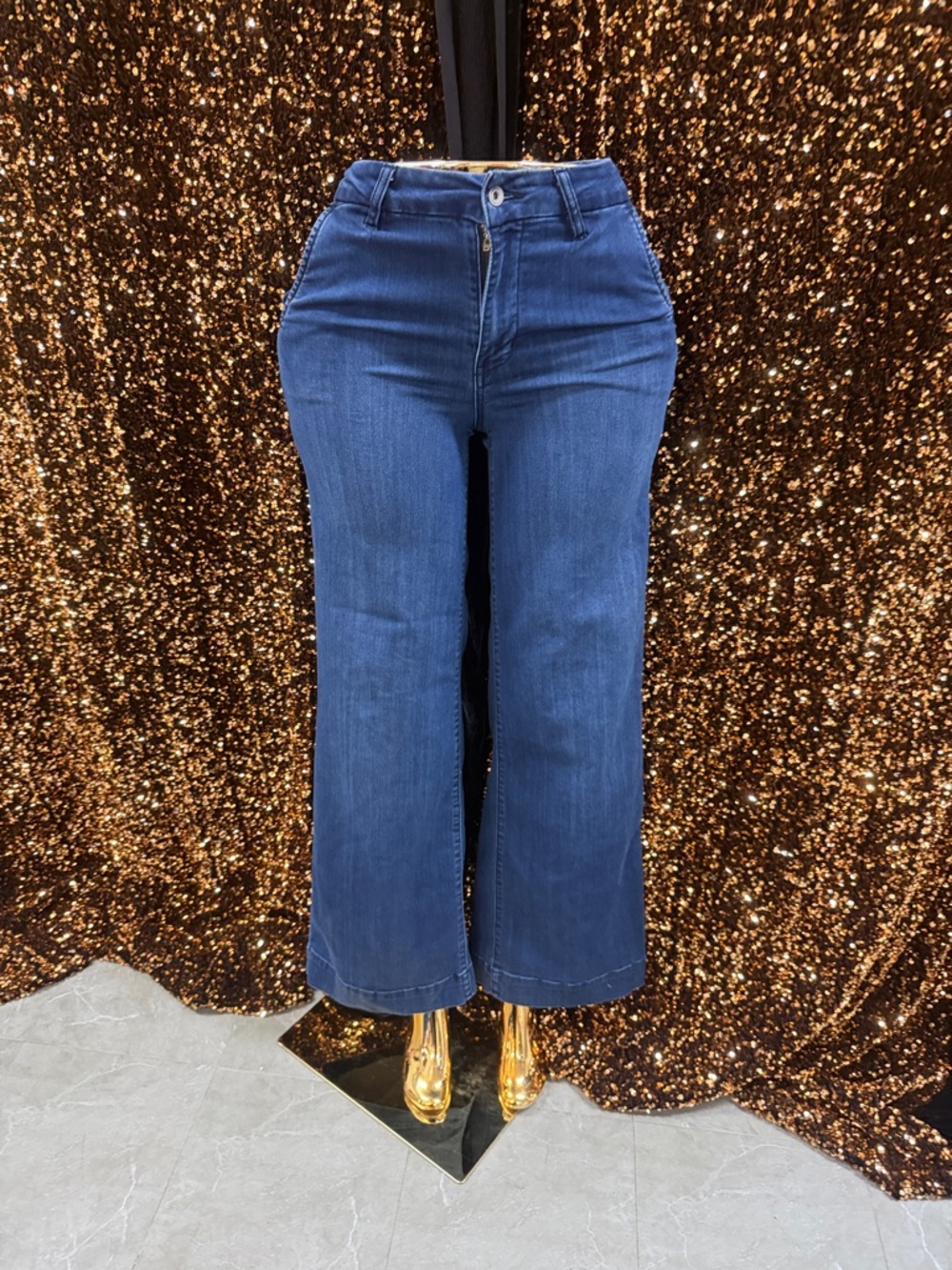Celebrity Pink Dark Blue Wide Leg Jeans